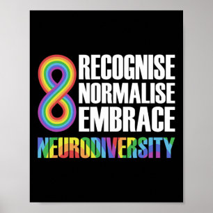 Novelty Neurodiversitäts-Regenbogen-Infinität-Auti Poster