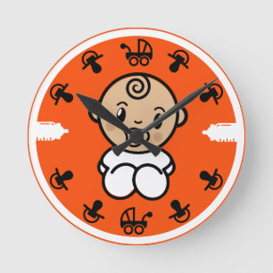 Novelty Niedlich New Baby Gift Runde Wanduhr