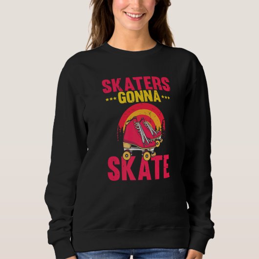 Novelty Nostalgic Alt modische Roller Skate Enth Sweatshirt (Vorderseite)