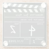 Novelty Personalisiert Custom Movie Clapperboard Glasuntersetzer (Rückseite)