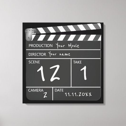 Novelty Personalisiert Unique Movie Clapperboard Leinwanddruck (Vorderseite)