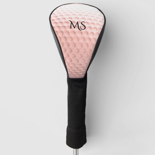Novelty Pink Golf Ball Persönliche Monogram Golf Headcover (Vorderseite)