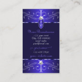 Novelty Royal Blue Verziert Ornaments Initials Chi Visitenkarte (Rückseite)