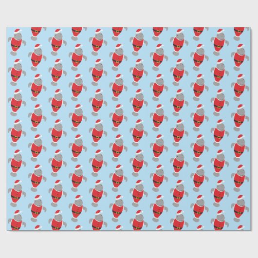 Novelty Santa Animal Manatee Weihnachten Geschenkpapier (Flach)