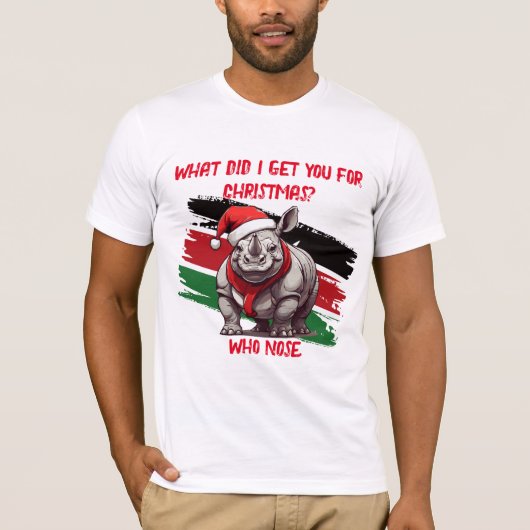 Novelty T - Shirt Christmas Rhino (Vorderseite)