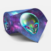 Novelty ungewöhnlich Alien Face Krawatte (Gerollt)