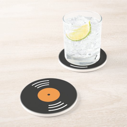 Novelty vinyl record image sandstone drink coaster getränkeuntersetzer (Seite)
