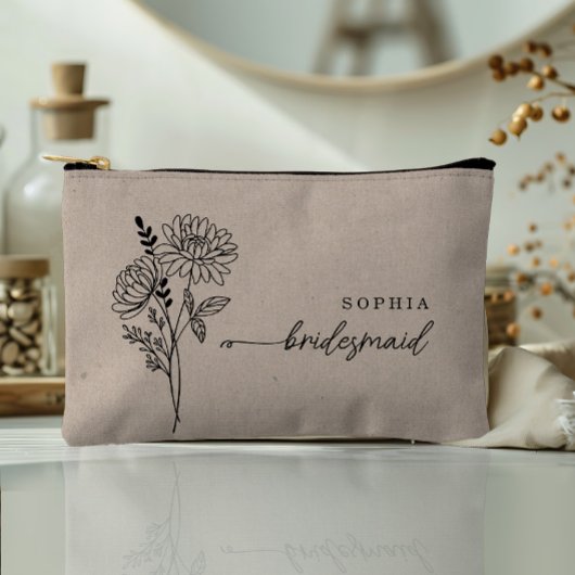 Novembe Birth Month Blume Personalisiert Bridesmai Zubehörtasche