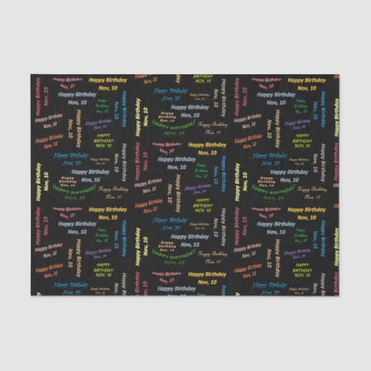 November, 10 Geburtstags-Gewebepapier Seidenpapier (Vorderseite)