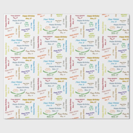 November, 17 Geburtstag Geschenkpapier (Flach)