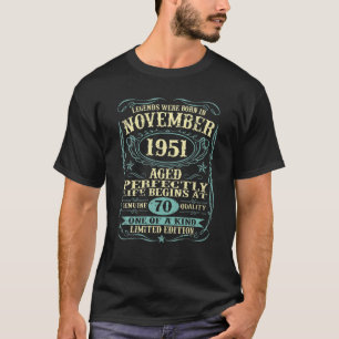 November 1951 70. Geburtstagsgeschenk 70 Jahre alt T-Shirt