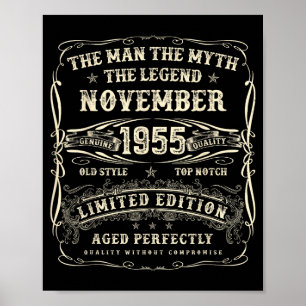 November 1955 70. Geburtstag für Männer 70 Jahre a Poster