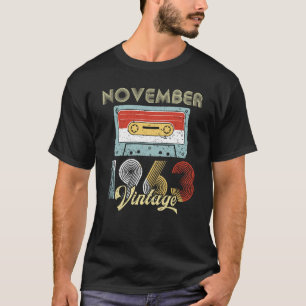 November 1963 Vintages Geburtstags-Kassetten-Band T-Shirt