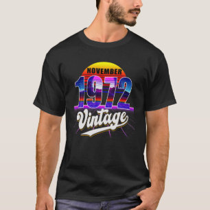November 1972 Retro 49th Birthday Vaporwave 40S S T-Shirt