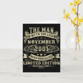 November 2001 24th Birthday For Men 24 Year Old Bd Karte (Gelbe Blume)