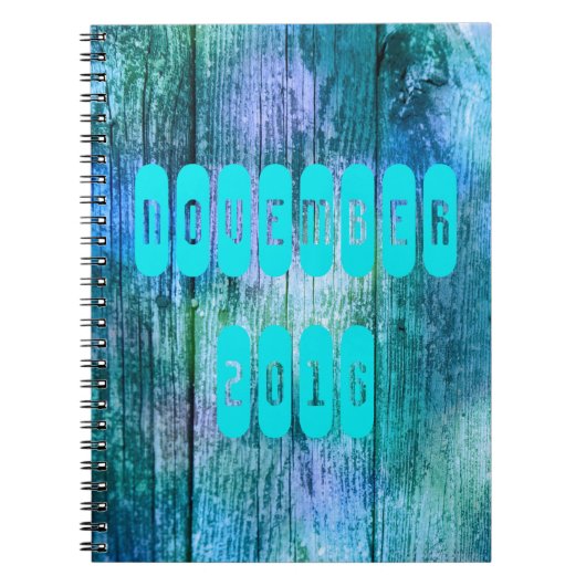 November 2016 Lila Turquoise Month Notebook Notizblock (Vorderseite)