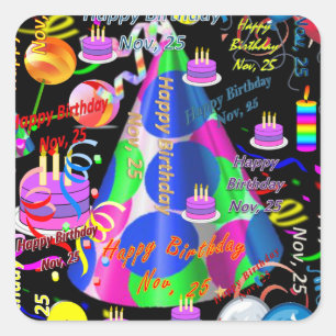 November, 25 Kindergeburtstag Stickers