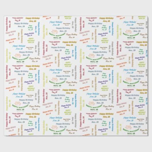 November, 28 Geburtstag Geschenkpapier (Flach)