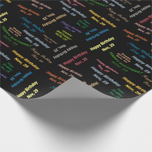 November, 29 Geburtstag Geschenkpapier (Ecke)