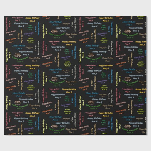 November, 6. Geburtstag Geschenkpapier (Flach)