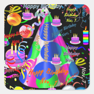 November, 7 Kindergeburtstag Stickers