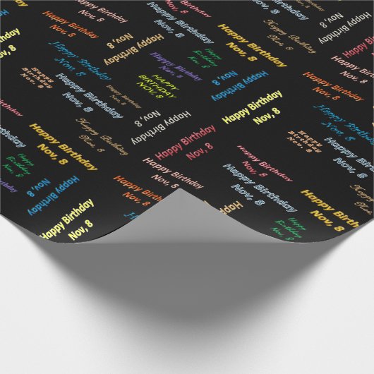 November, 8. Geburtstag Geschenkpapier (Ecke)
