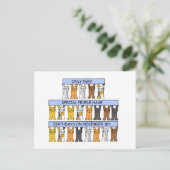 November 8th Birthday Cute Cartoon Cats Postkarte (Stehend Vorderseite)