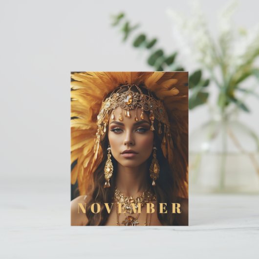 *~* NOVEMBER-Adresse Topaz Birthstone AP53 Boho Postkarte (Stehend Vorderseite)