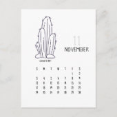 November Anpassbare Cactus 2024 Kalenderkarte Postkarte (Vorderseite)