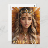 *~* NOVEMBER AP53 Headdress Topaz Birthstone boho Postkarte (Vorne/Hinten)