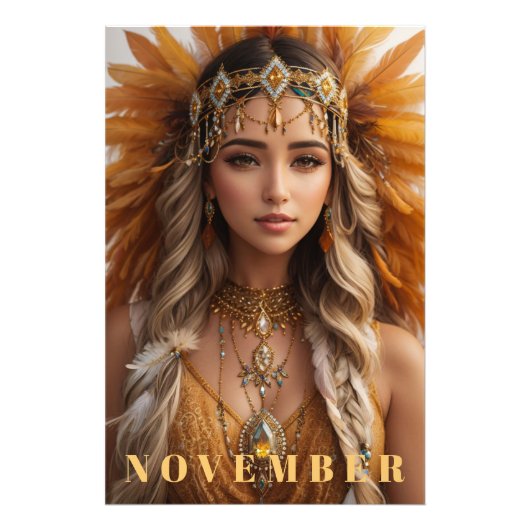 *~* NOVEMBER AP53 Headdress Topaz Birthstone Fotodruck (Vorne)
