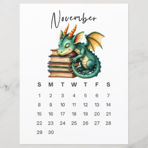 November Baby-Drache Kunstprint Whimsical Fantasy