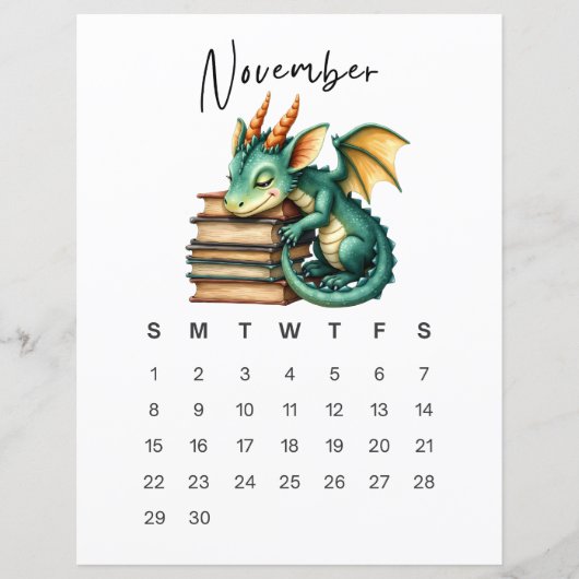 November Baby Dragon Art Print Whimsical Fantasy  (Vorderseite)