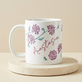 November Birth Flower Custom Name Chrysanthemum Kaffeetasse