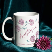 November Birth Flower Custom Name Chrysanthemum Kaffeetasse