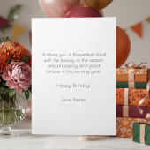 November Birth Month Flowers Happy Birthday Card Karte