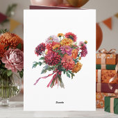 November Birth Month Flowers Happy Birthday Card Karte