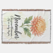 November Birth Month Throw Blanket – Chrysanthemum Decke (Vorderseite)