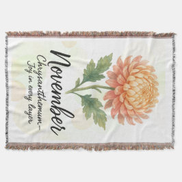 November Birth Month Throw Blanket – Chrysanthemum Decke
