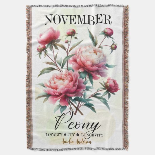 November Birth Month Throw Blanket – Personalized  Decke (Vorderseite Vertikal)