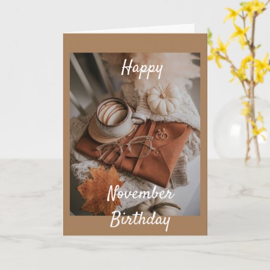 NOVEMBER *BIRTHDAY WISHES* DAUGTHER CARD KARTE (Gelbe Blume)