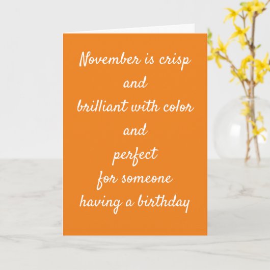 ** NOVEMBER BIRTHDAYS** KRISP UND SCHÖNE KARTE (Gelbe Blume)