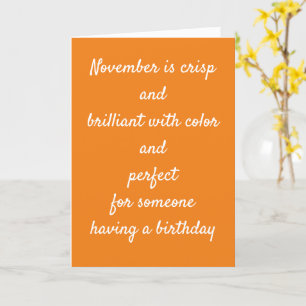 ** NOVEMBER BIRTHDAYS** KRISP UND SCHÖNE KARTE
