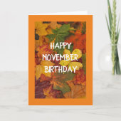 **NOVEMBER BIRTHDAYS** VERLASST BLÄTTER BLÄTTER! KARTE (Vorderseite)