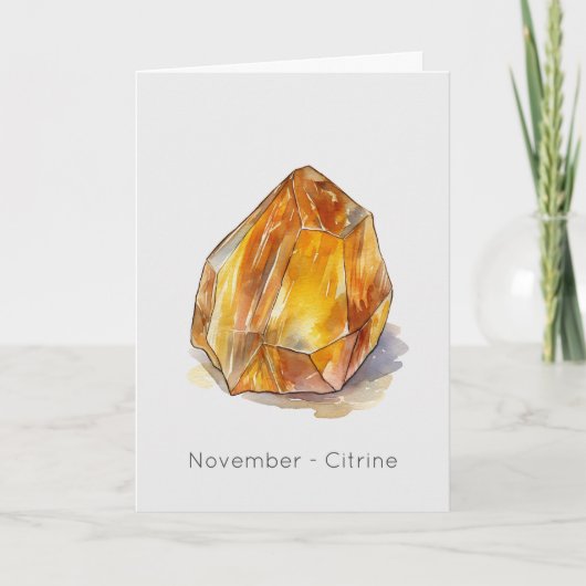 November Birthstone Citrine Happy Birthday Card Karte (Vorderseite)