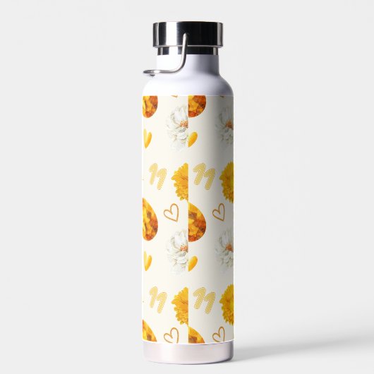 November Birthstone & Flower | Watercolor Trinkflasche (Rechts)