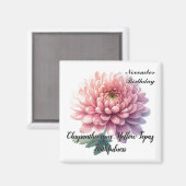 November Birthstone Topaz Chrysanthemum Blume Magnet (Vorderseite/Rückseite)