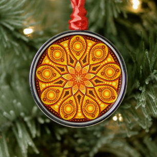 November Birthstone Topaz Mandala Ornament Aus Metall