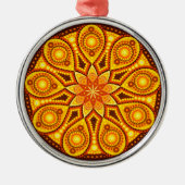 November Birthstone Topaz Mandala Ornament Aus Metall (Vorne)