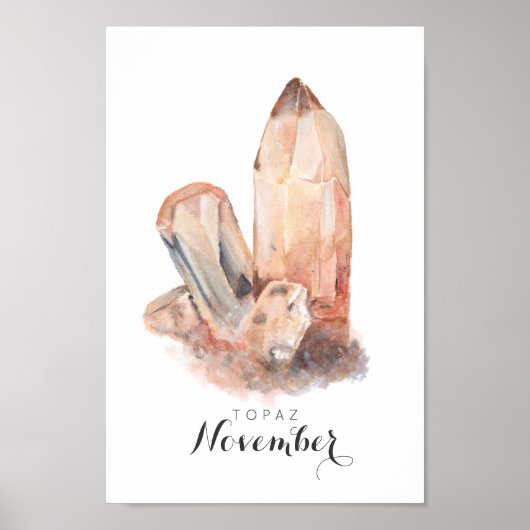 November Birthstone - Topaz Wasserfarbe | Poster (Vorne)